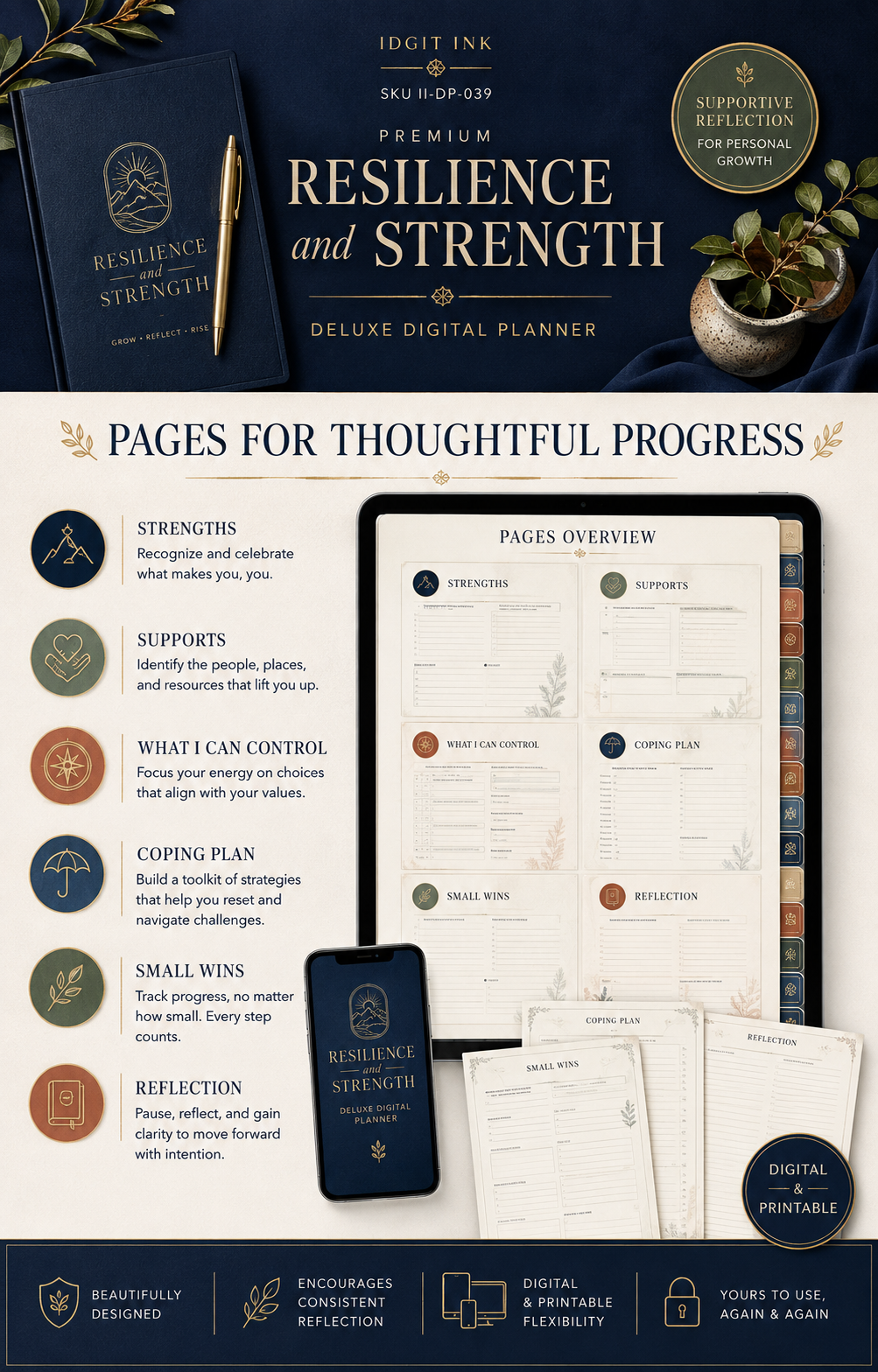 Resilience and Strength Deluxe Digital Planner listing image 6 of 10