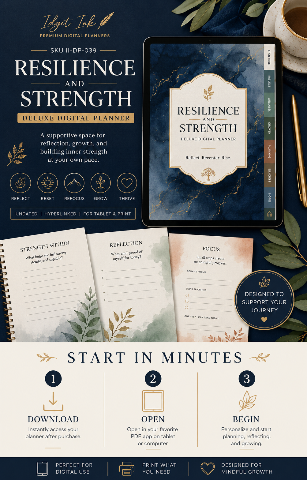 Resilience and Strength Deluxe Digital Planner listing image 10 of 10