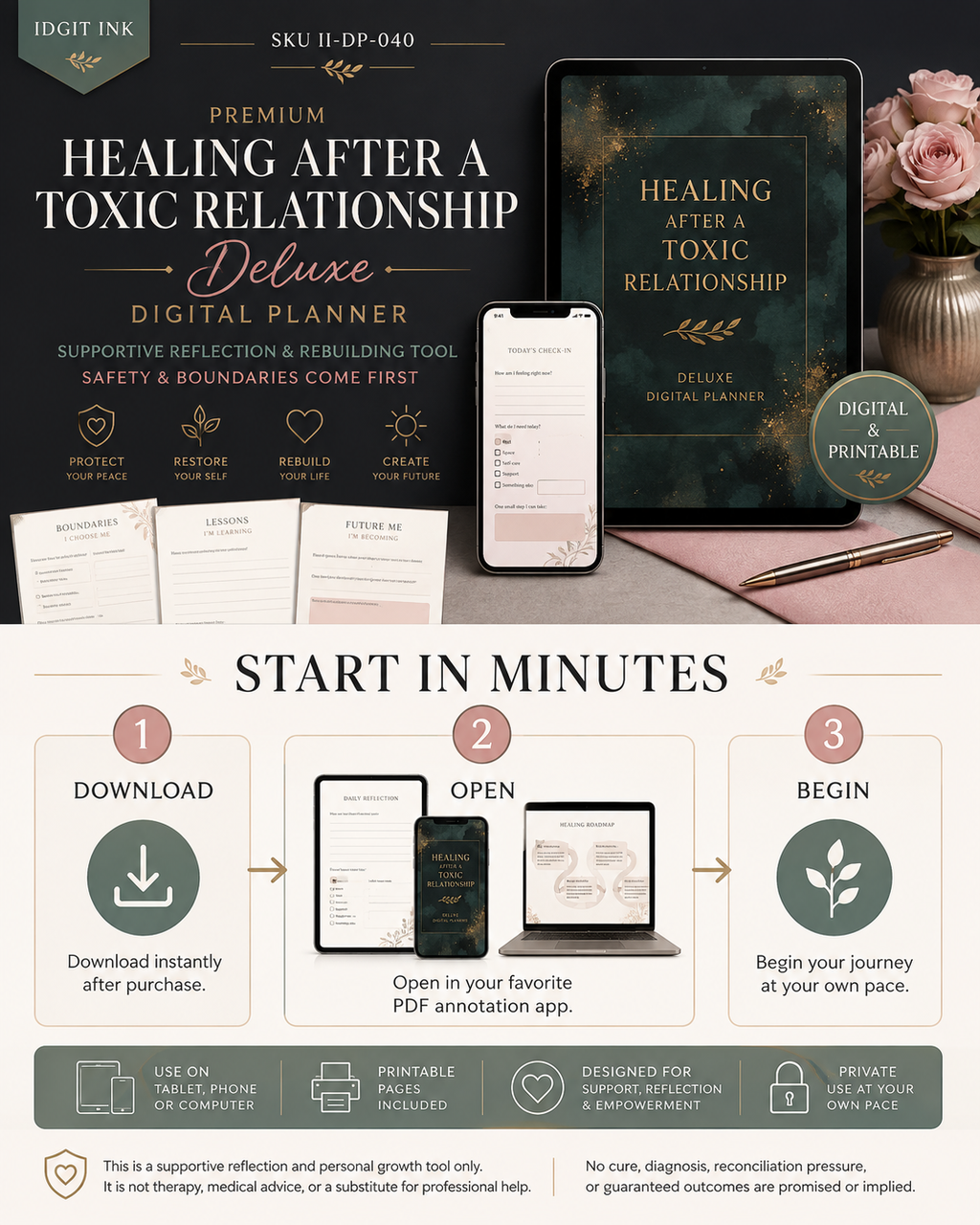 Healing After a Toxic Relationship Deluxe Digital Planner listing image 10 of 10