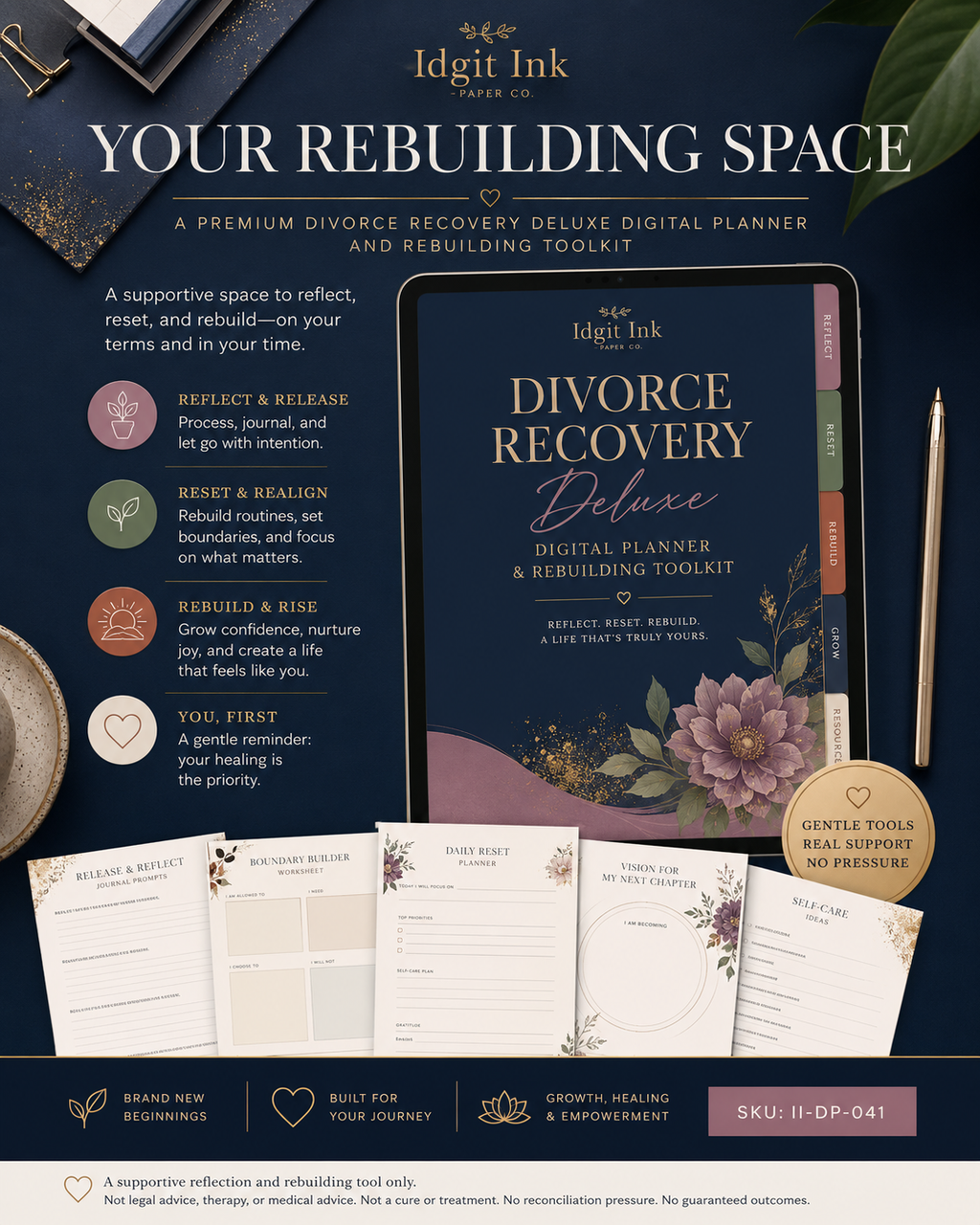 Divorce Recovery Deluxe Digital Planner and Rebuilding Toolkit listing image 1 of 10