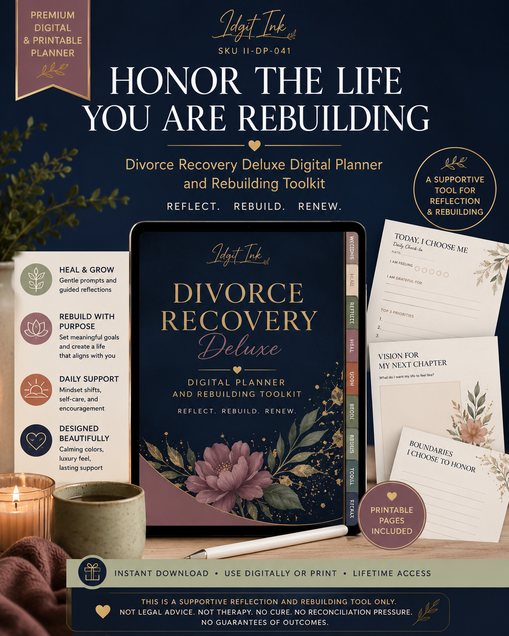 Divorce Recovery Deluxe Digital Planner and Rebuilding Toolkit listing image 6 of 10