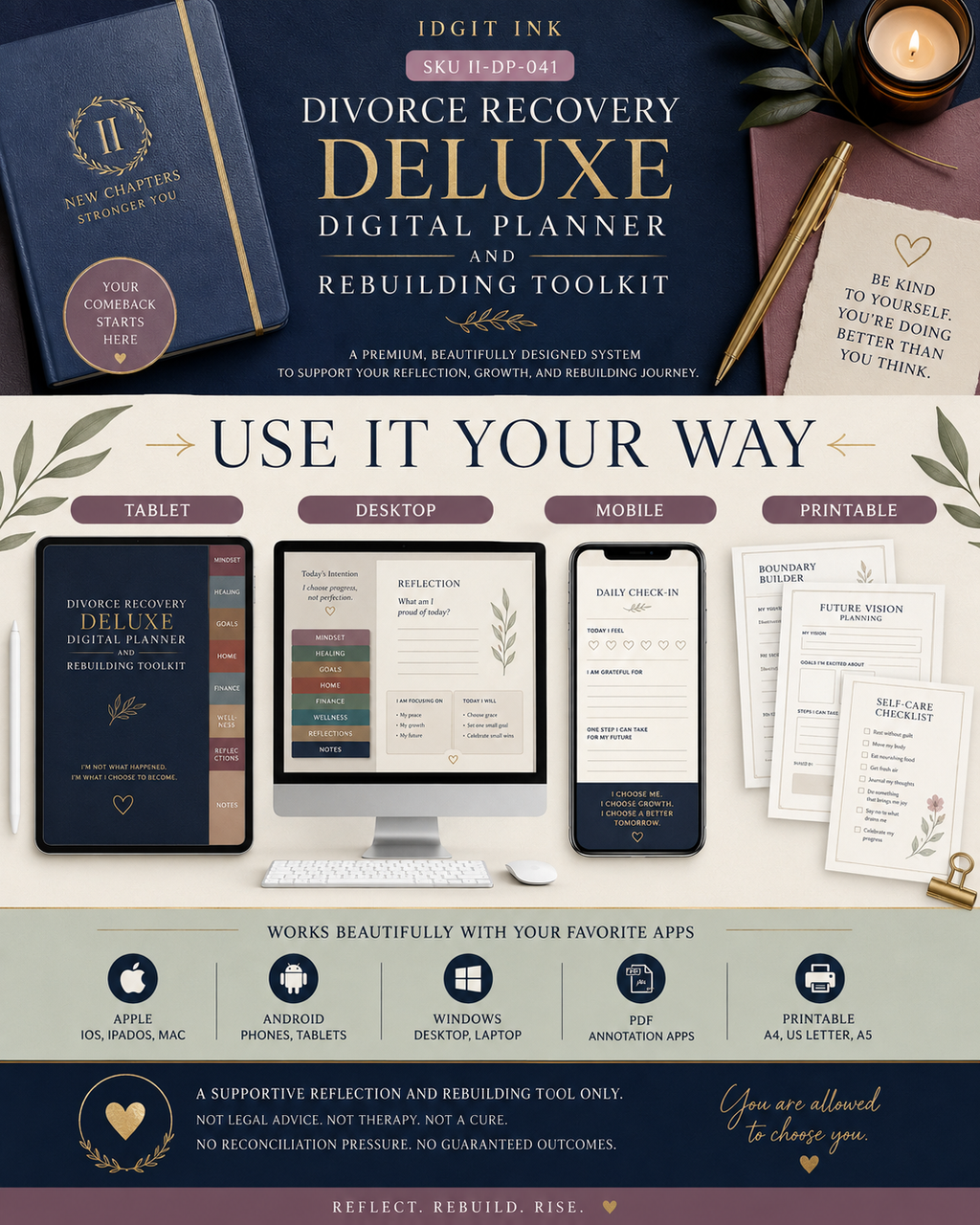 Divorce Recovery Deluxe Digital Planner and Rebuilding Toolkit listing image 7 of 10