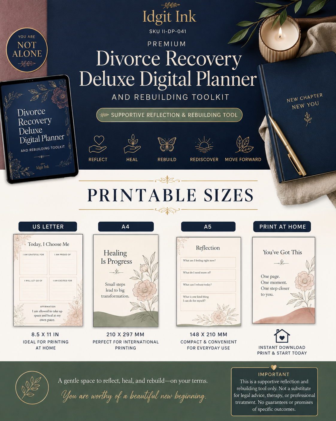 Divorce Recovery Deluxe Digital Planner and Rebuilding Toolkit listing image 8 of 10