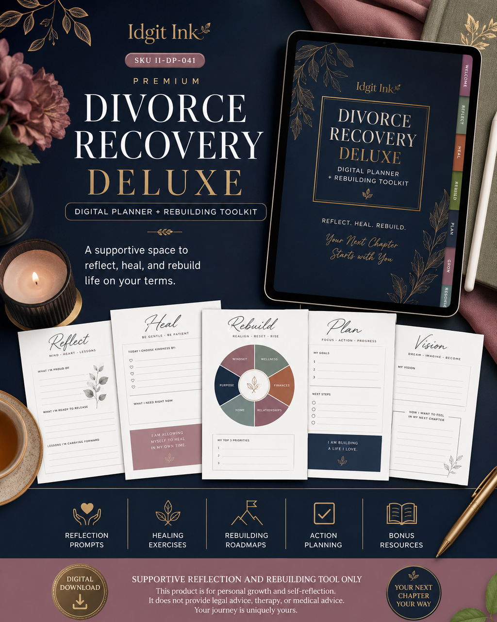 Divorce Recovery Deluxe Digital Planner and Rebuilding Toolkit listing image 9 of 10
