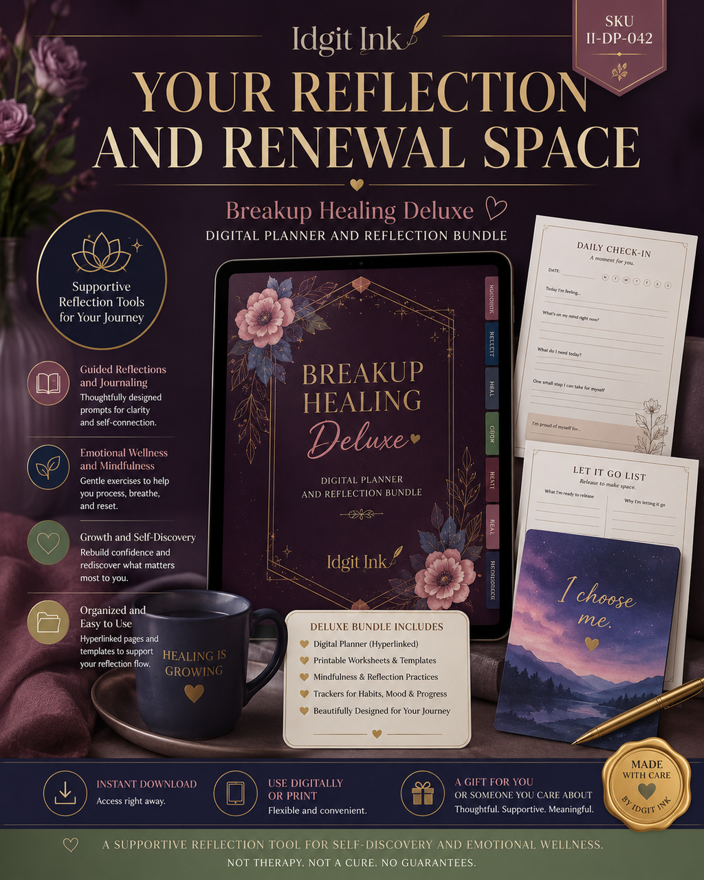 Breakup Healing Deluxe Digital Planner and Reflection Bundle listing image 2 of 10