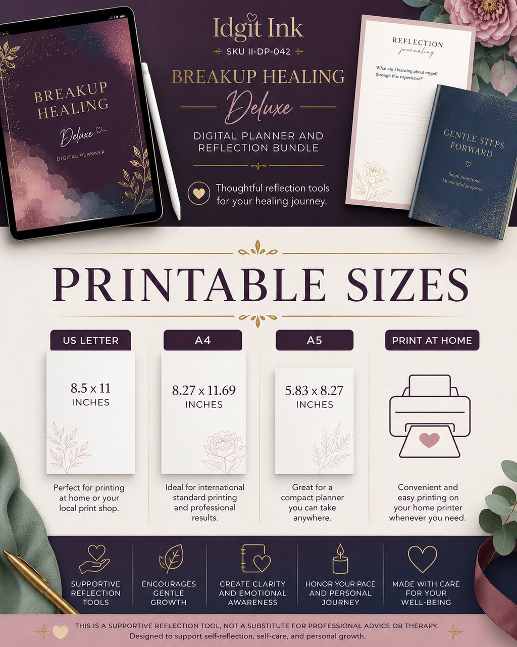 Breakup Healing Deluxe Digital Planner and Reflection Bundle listing image 7 of 10