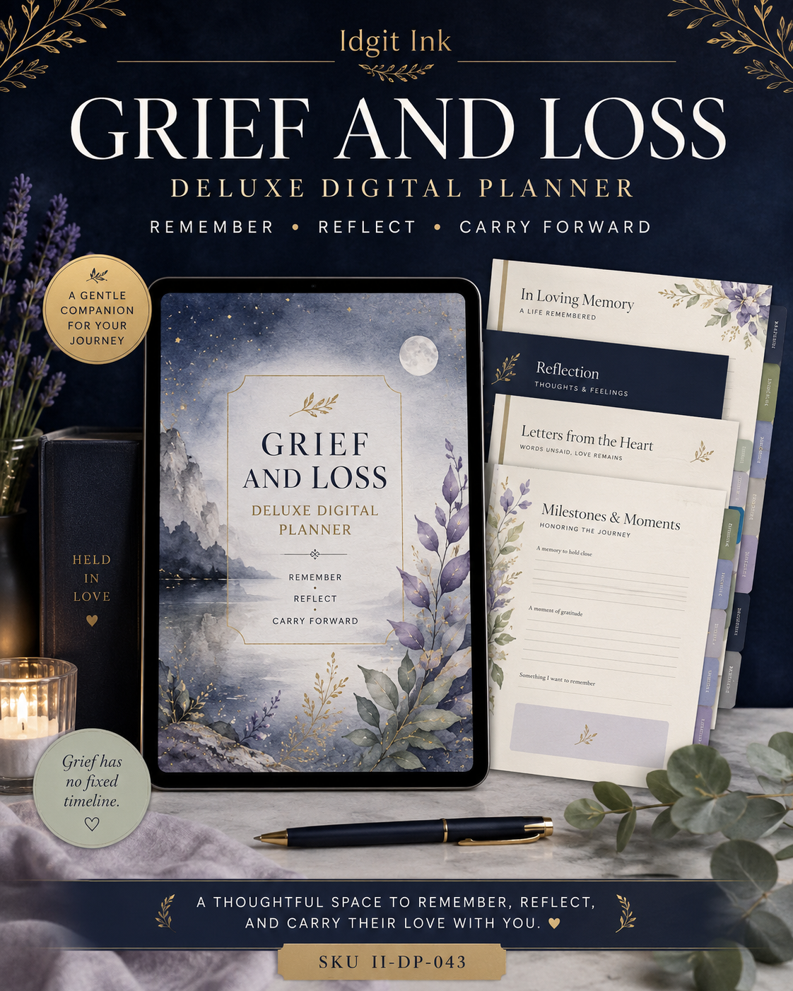 Grief and Loss Deluxe Digital Planner and Memory Companion listing image 3 of 10