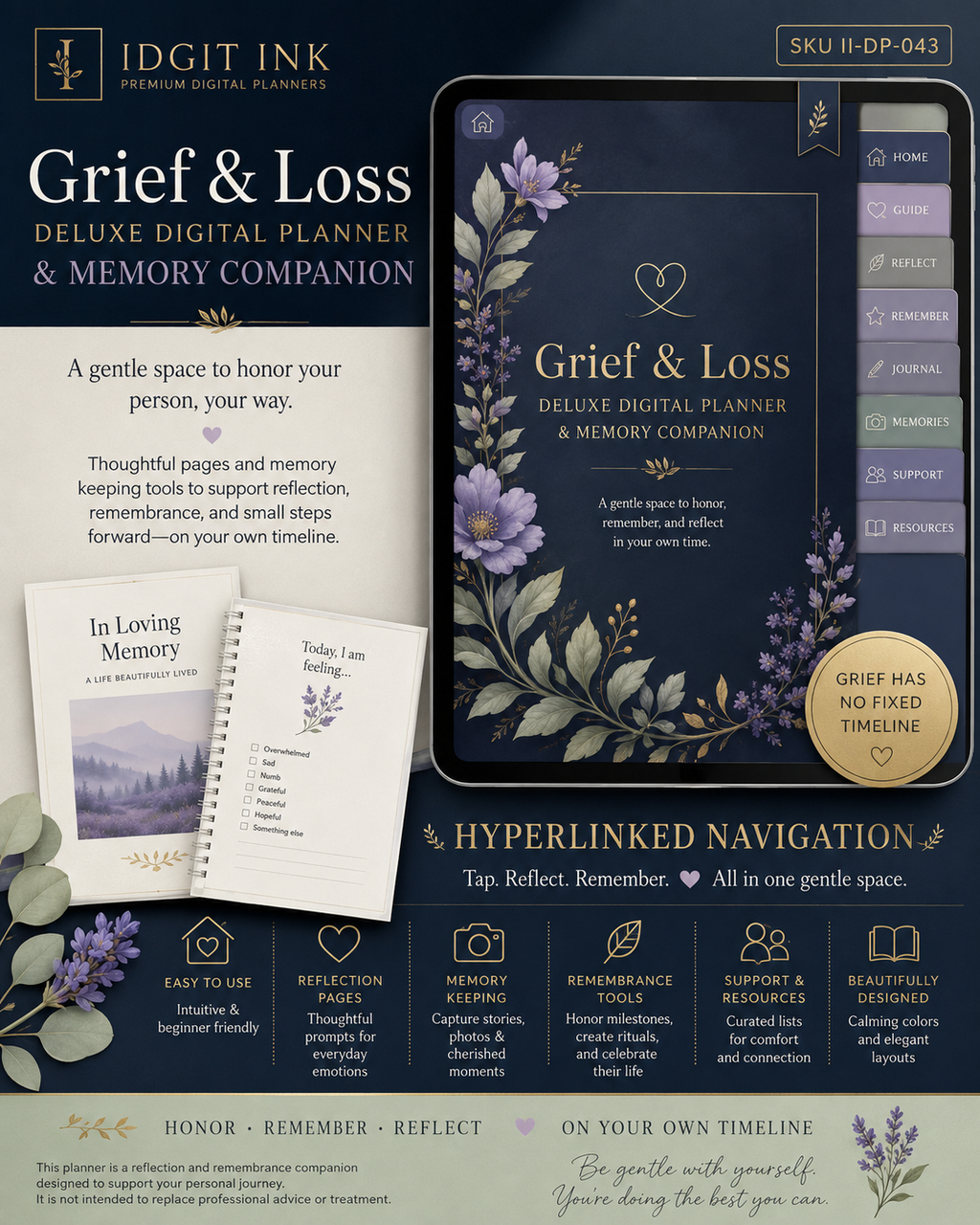 Grief and Loss Deluxe Digital Planner and Memory Companion listing image 4 of 10