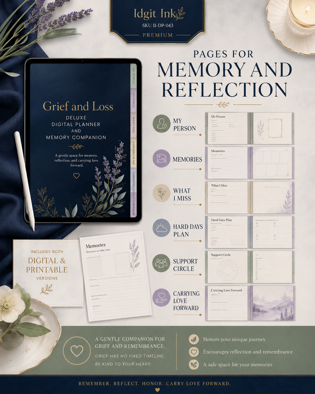 Grief and Loss Deluxe Digital Planner and Memory Companion listing image 5 of 10