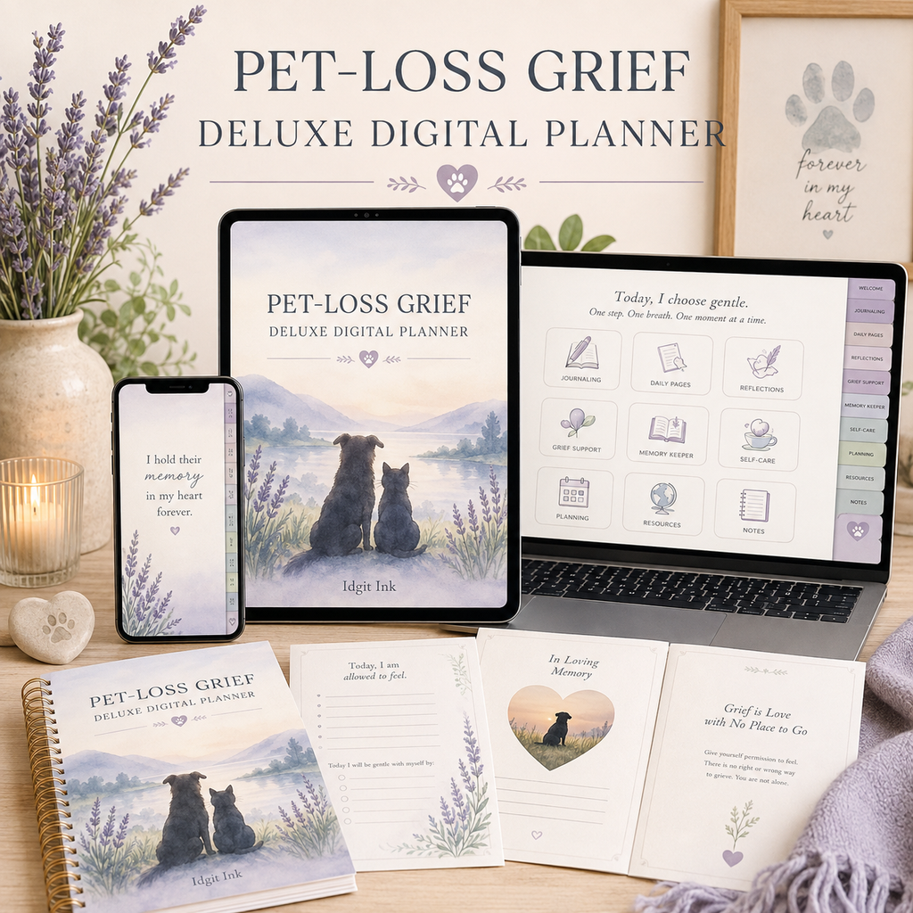 Pet-Loss Grief Deluxe Digital Planner and Memory Keepsake listing image 1 of 10