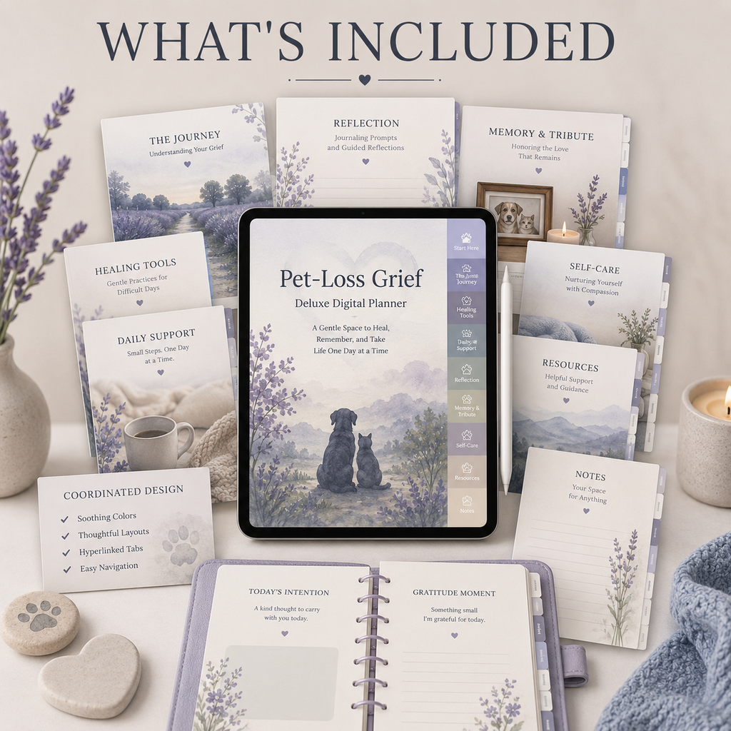 Pet-Loss Grief Deluxe Digital Planner and Memory Keepsake listing image 2 of 10