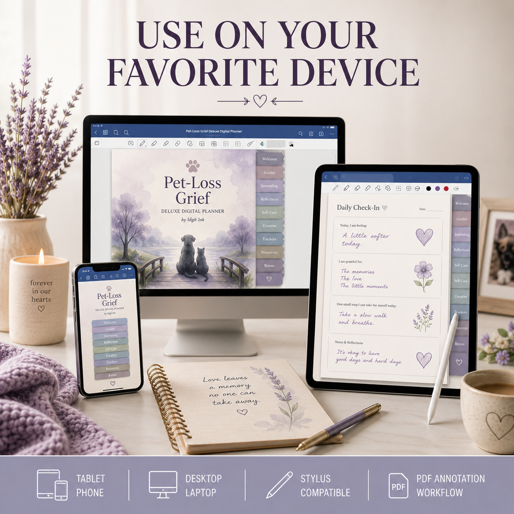 Pet-Loss Grief Deluxe Digital Planner and Memory Keepsake listing image 3 of 10