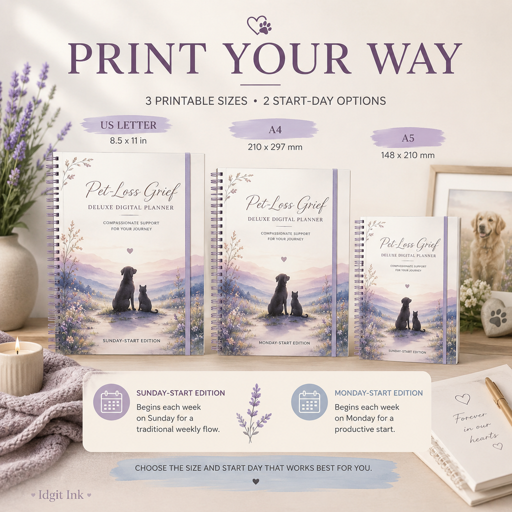 Pet-Loss Grief Deluxe Digital Planner and Memory Keepsake listing image 4 of 10
