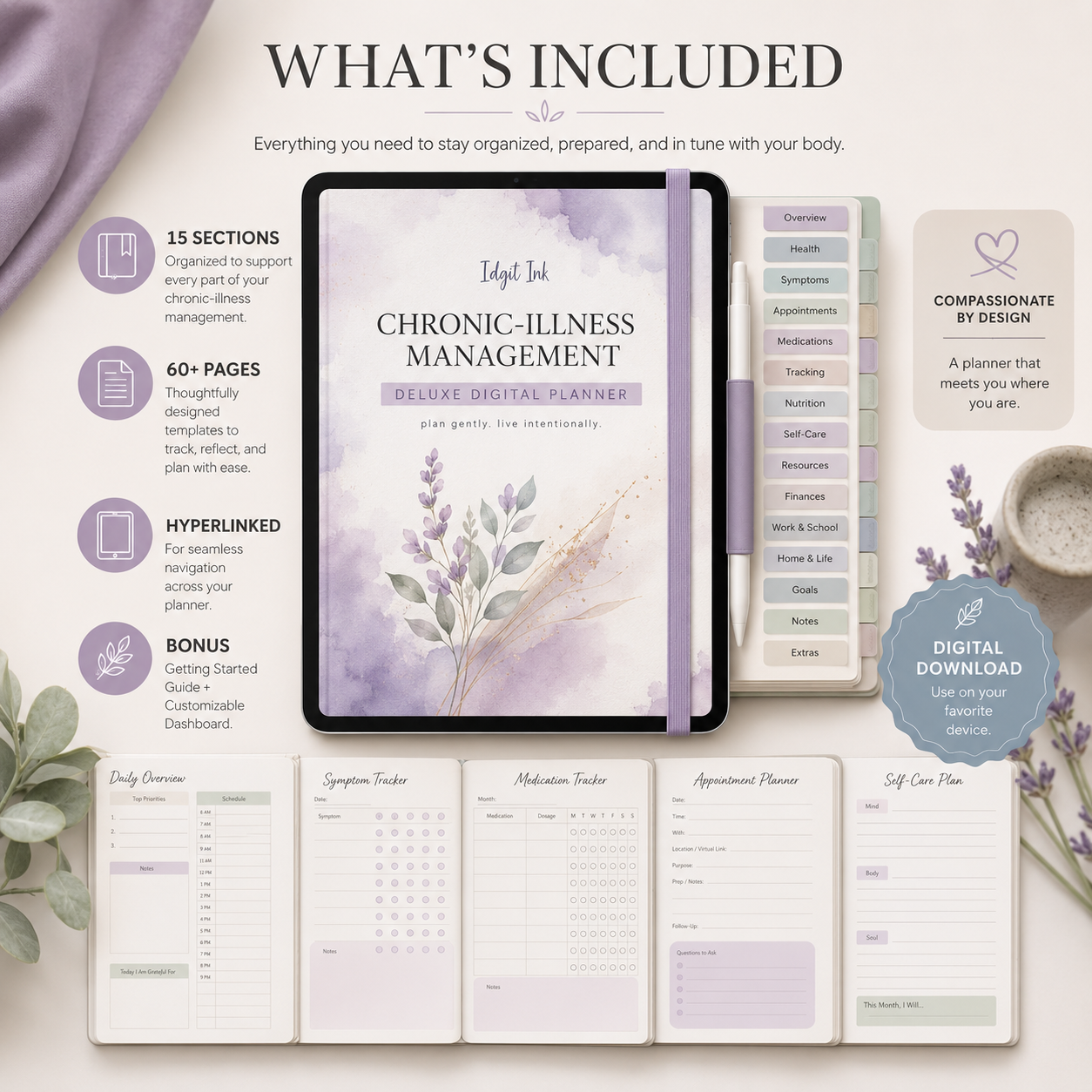 Chronic-Illness Management Deluxe Digital Planner listing image 5 of 10