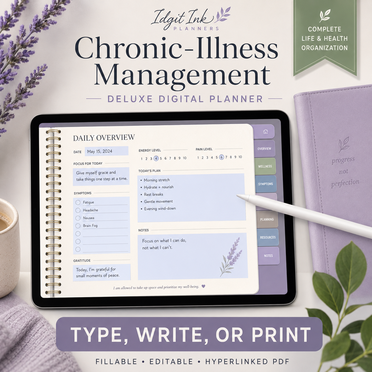 Chronic-Illness Management Deluxe Digital Planner listing image 8 of 10
