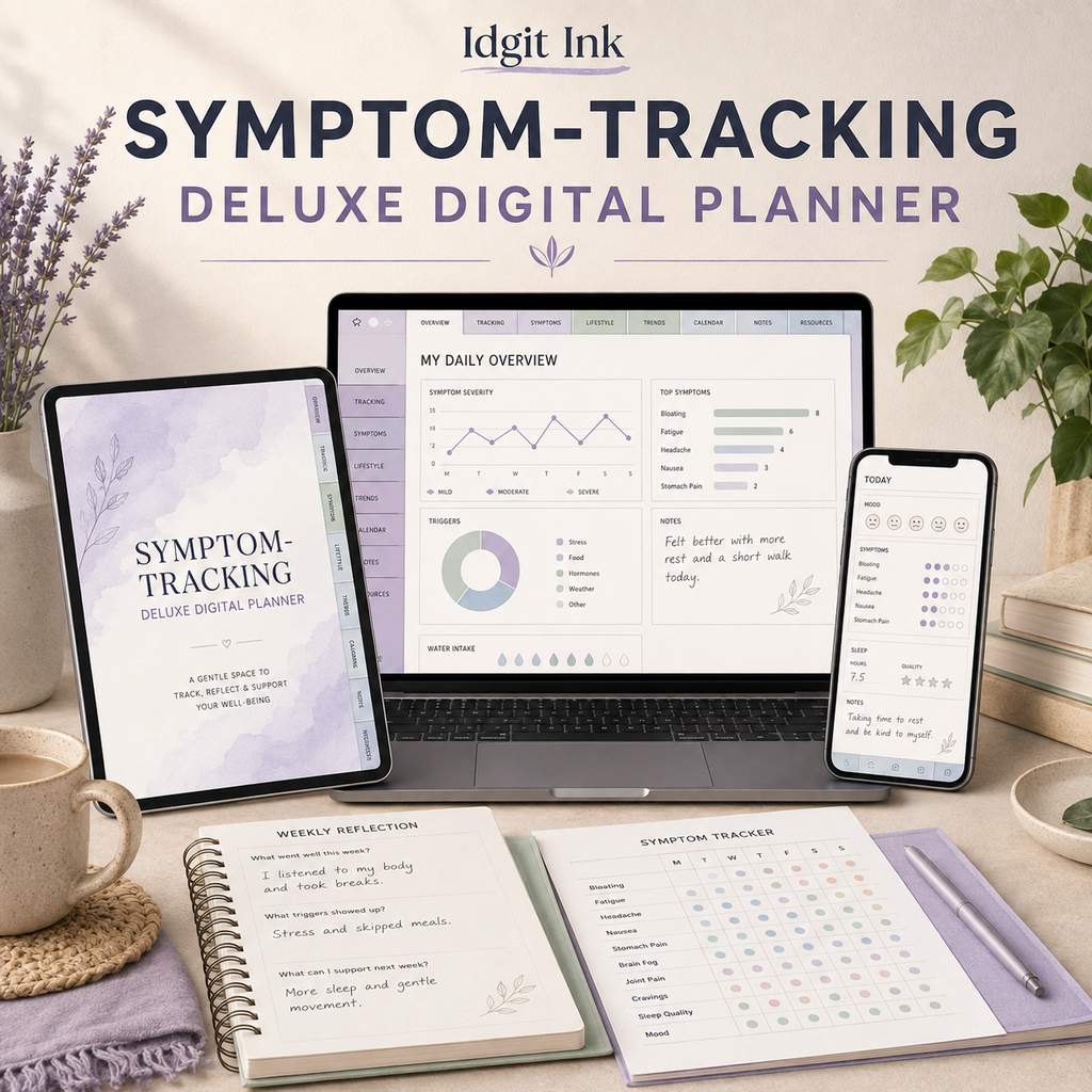 Symptom-Tracking Deluxe Digital Health Planner listing image 1 of 10