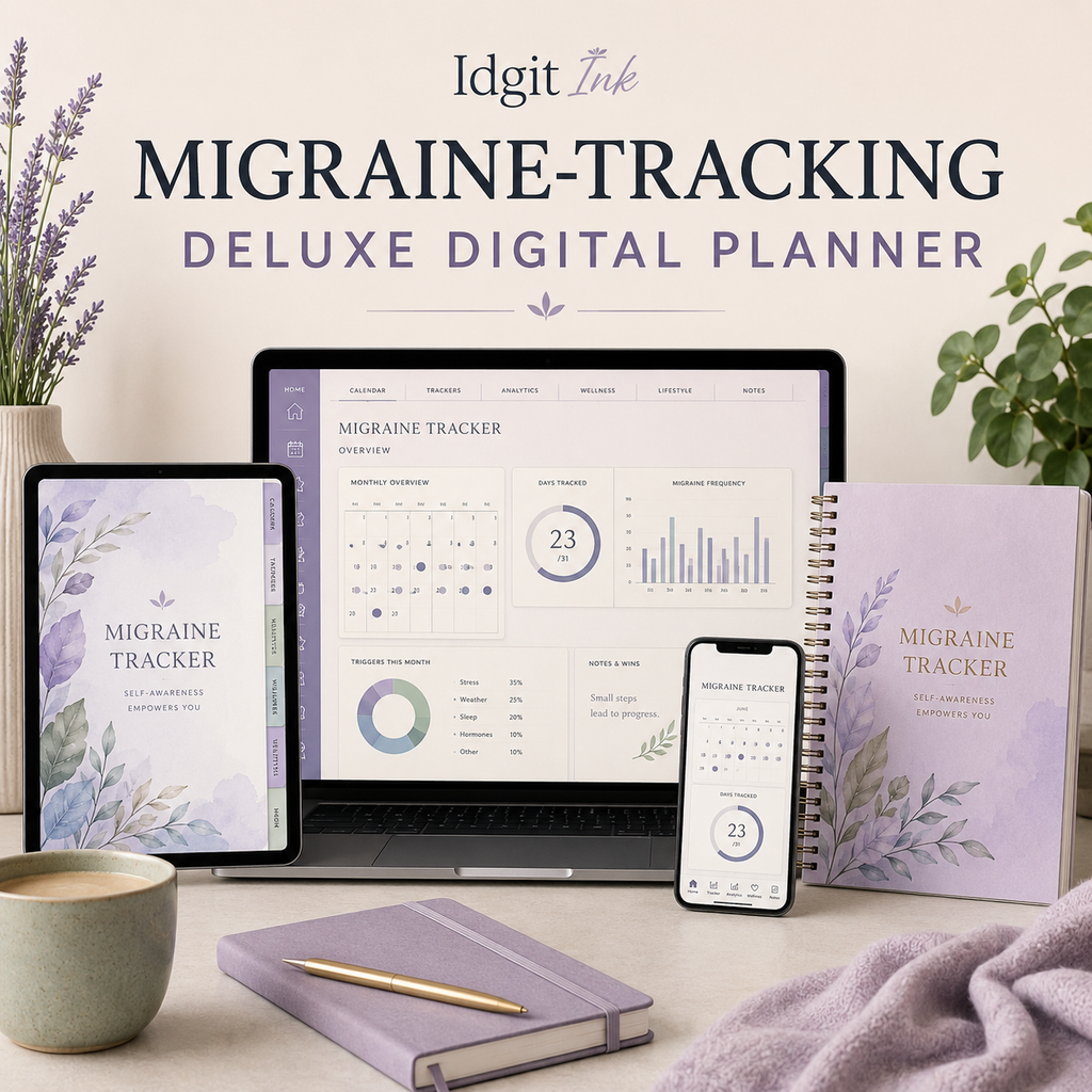 Migraine-Tracking Deluxe Digital Health Planner listing image 1 of 10