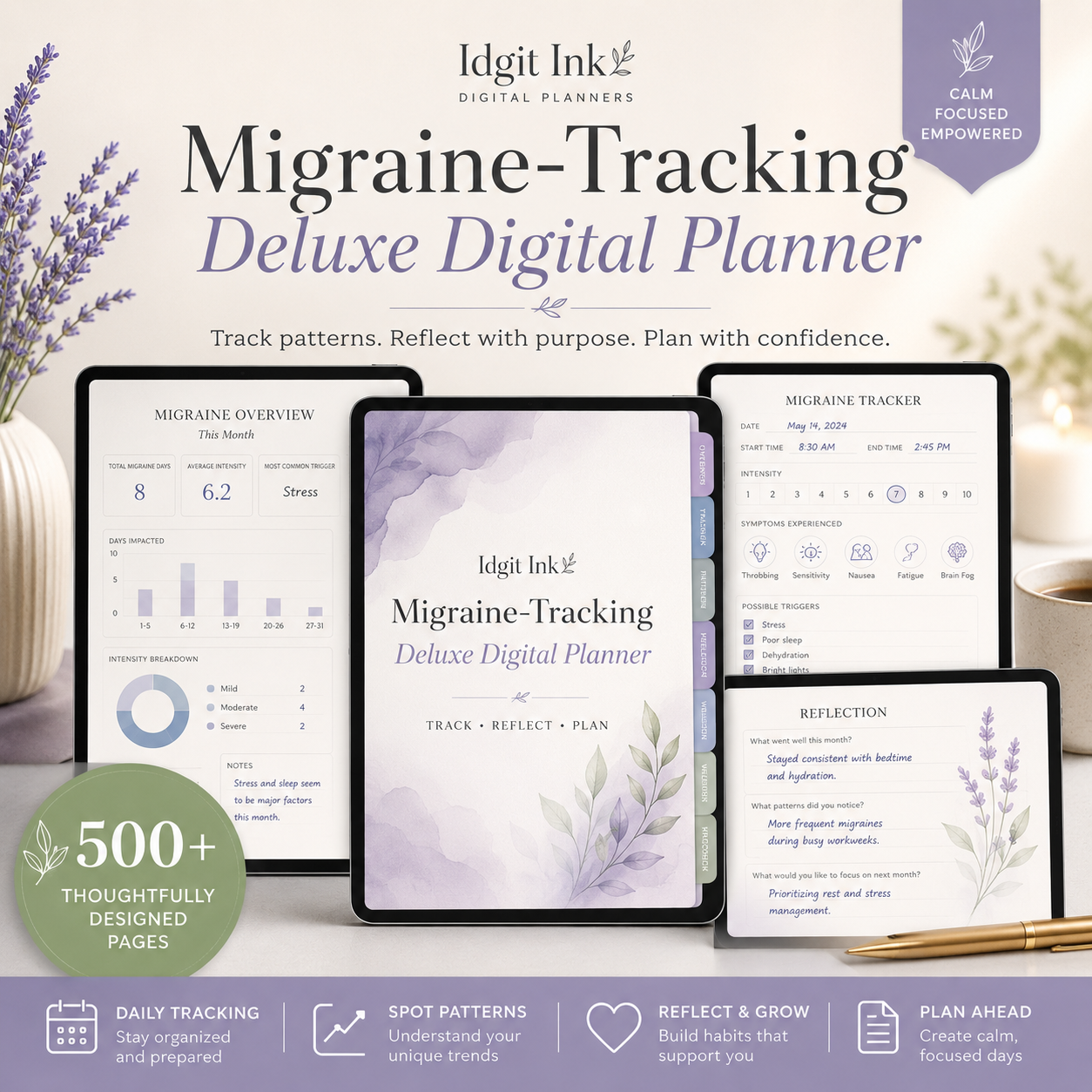 Migraine-Tracking Deluxe Digital Health Planner listing image 4 of 10