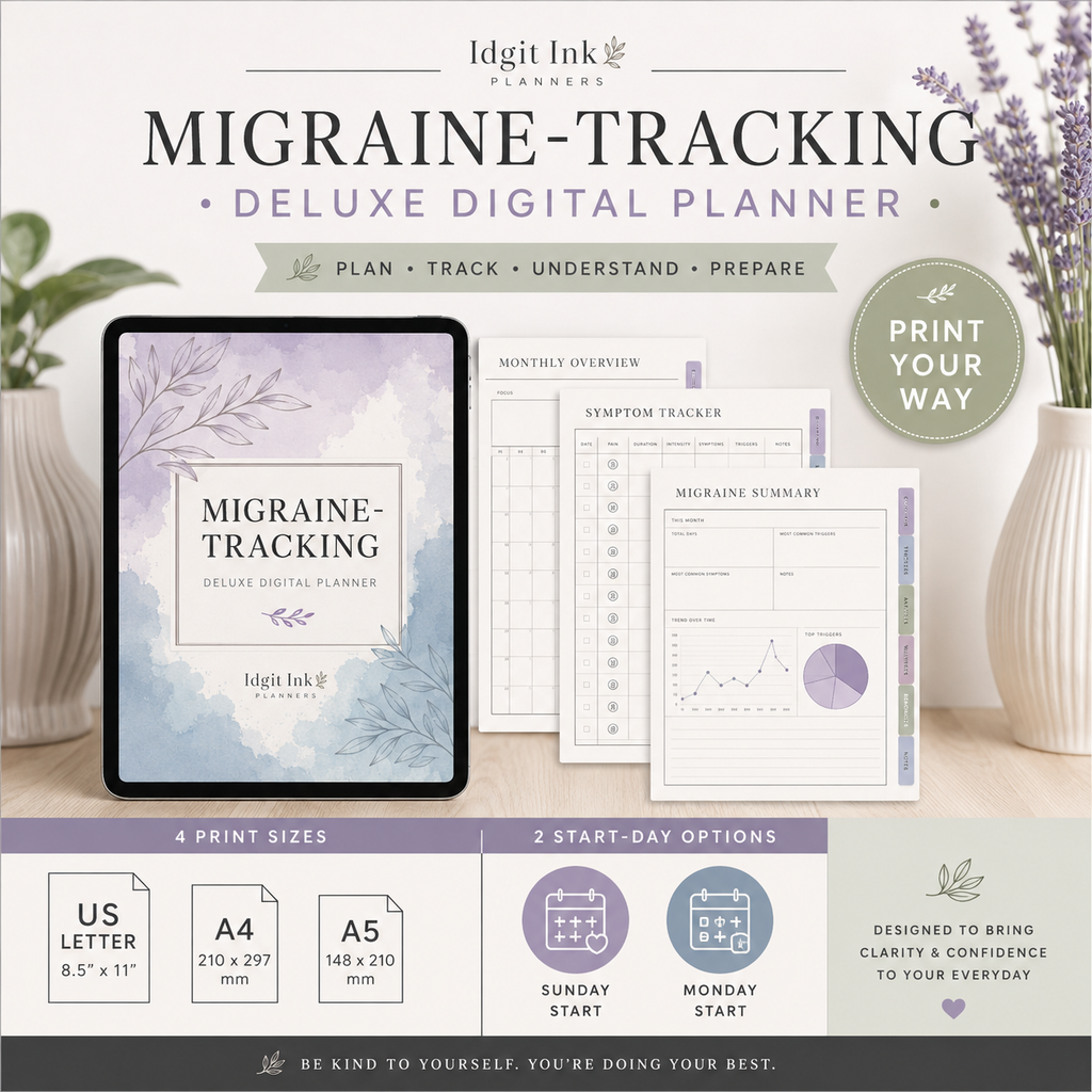 Migraine-Tracking Deluxe Digital Health Planner listing image 6 of 10