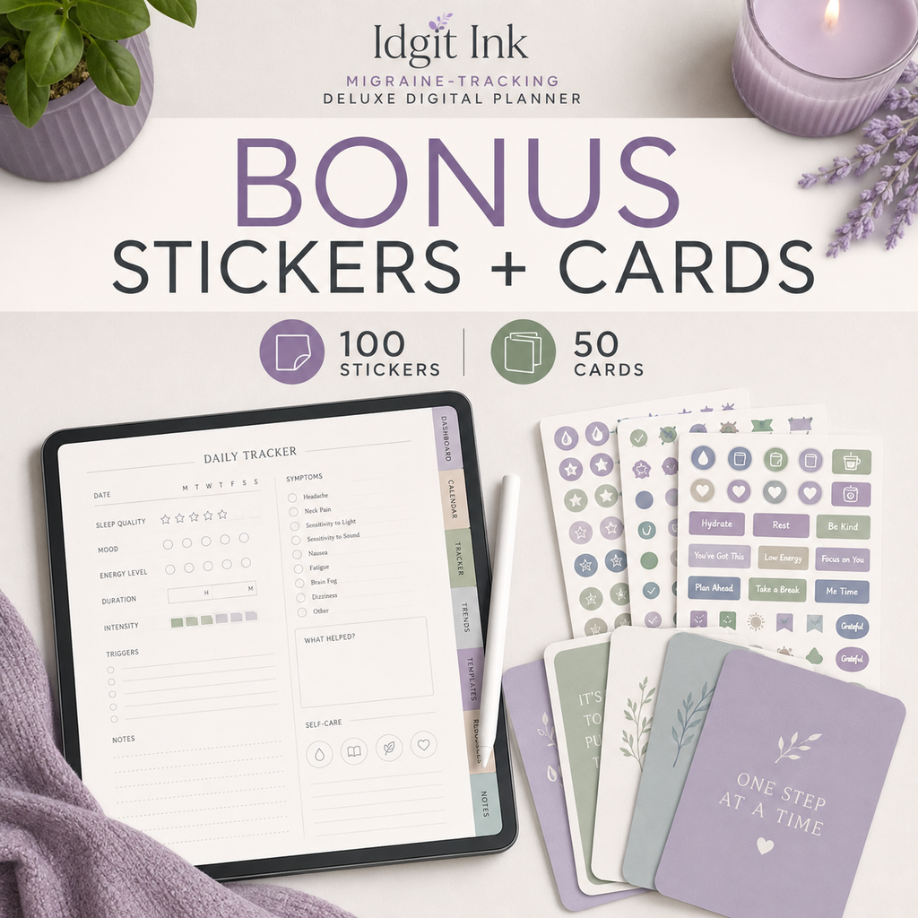 Migraine-Tracking Deluxe Digital Health Planner listing image 8 of 10