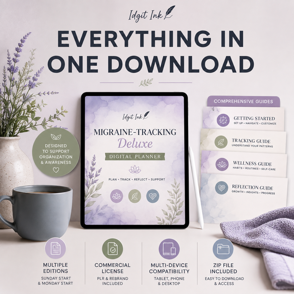 Migraine-Tracking Deluxe Digital Health Planner listing image 10 of 10