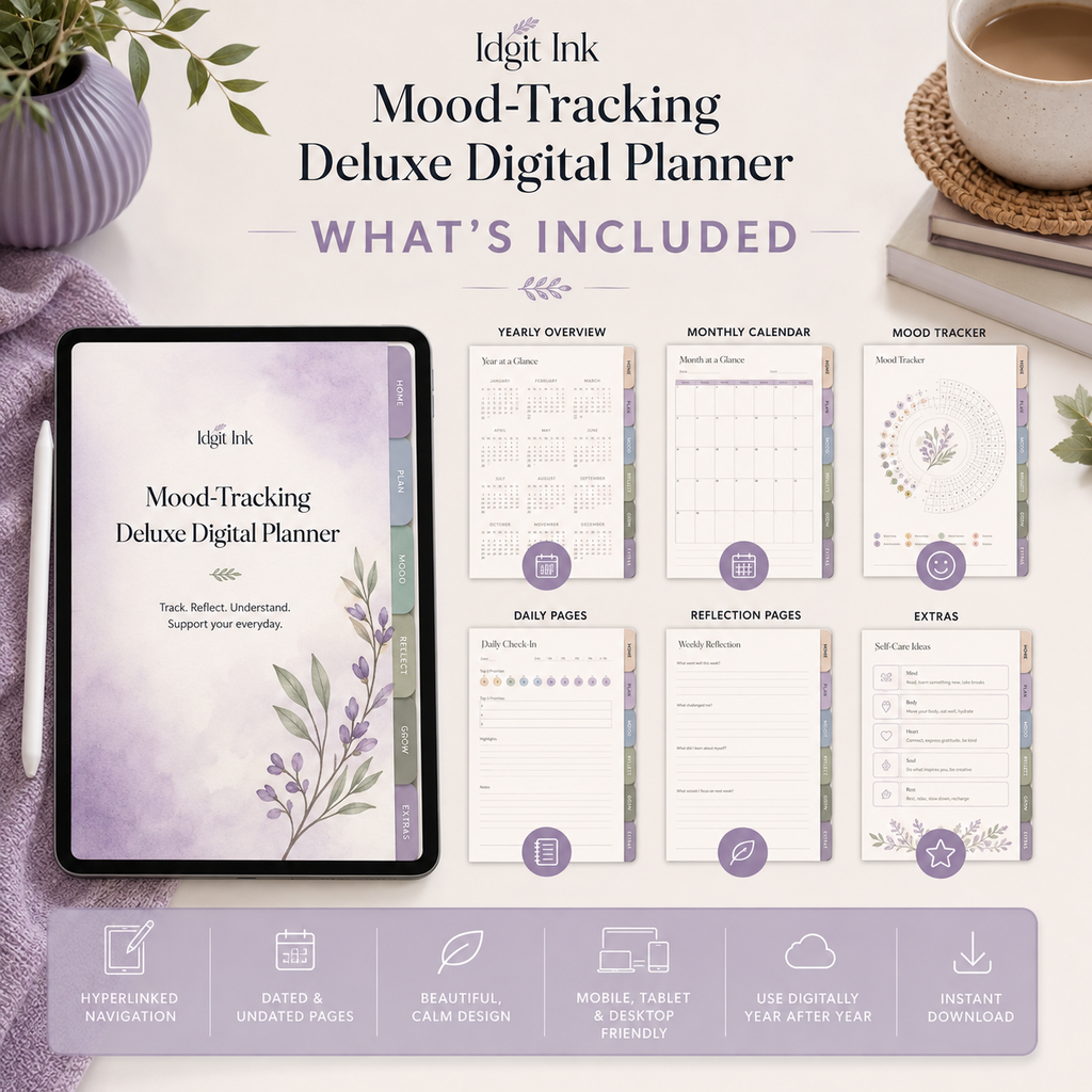Mood-Tracking Deluxe Digital Planner and Pattern Toolkit listing image 2 of 10