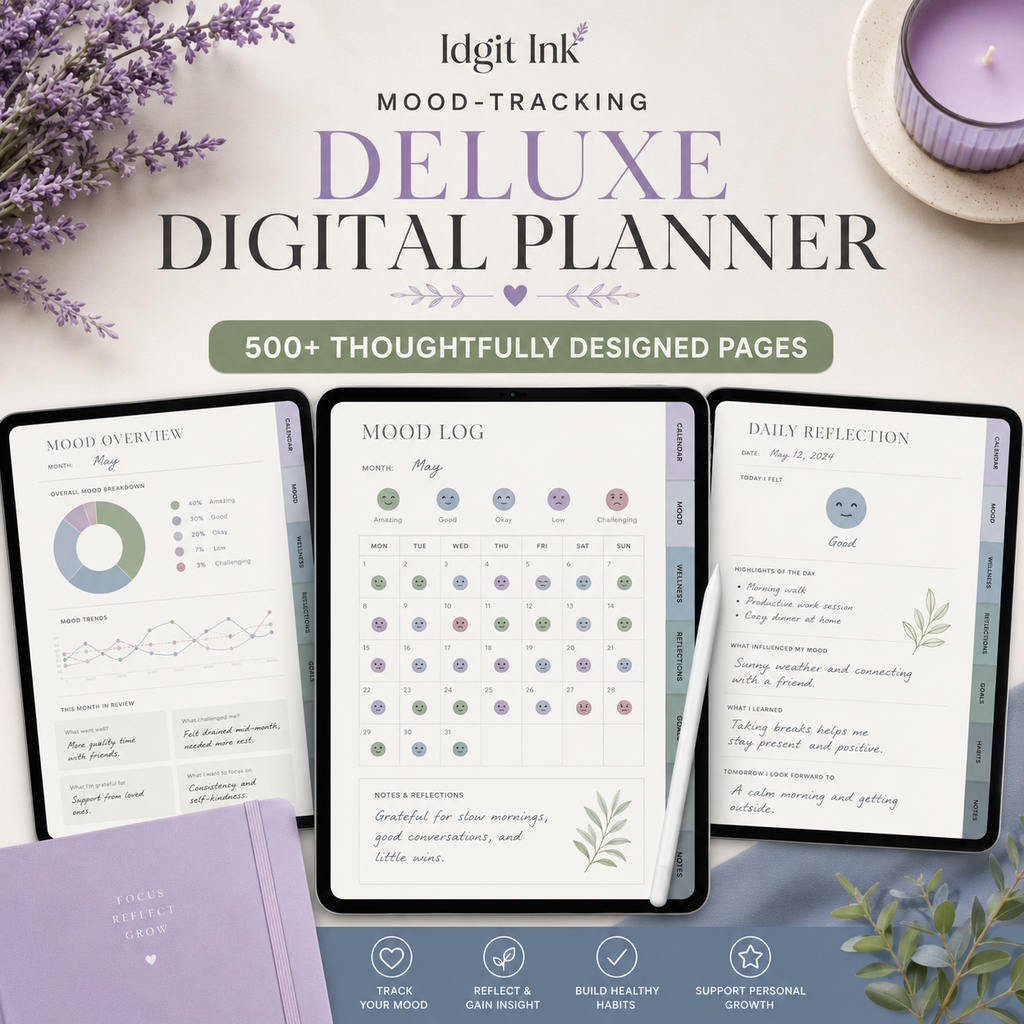 Mood-Tracking Deluxe Digital Planner and Pattern Toolkit listing image 4 of 10