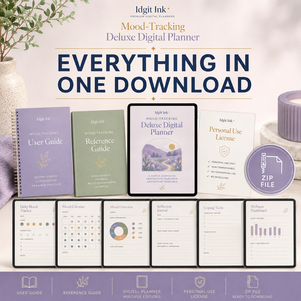 Mood-Tracking Deluxe Digital Planner and Pattern Toolkit listing image 9 of 10