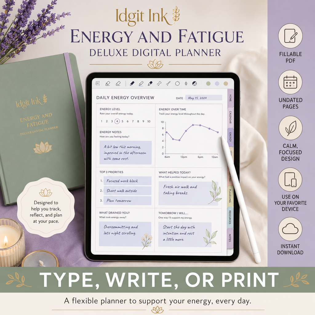 Energy and Fatigue Deluxe Digital Planner and Pacing Toolkit listing image 7 of 10