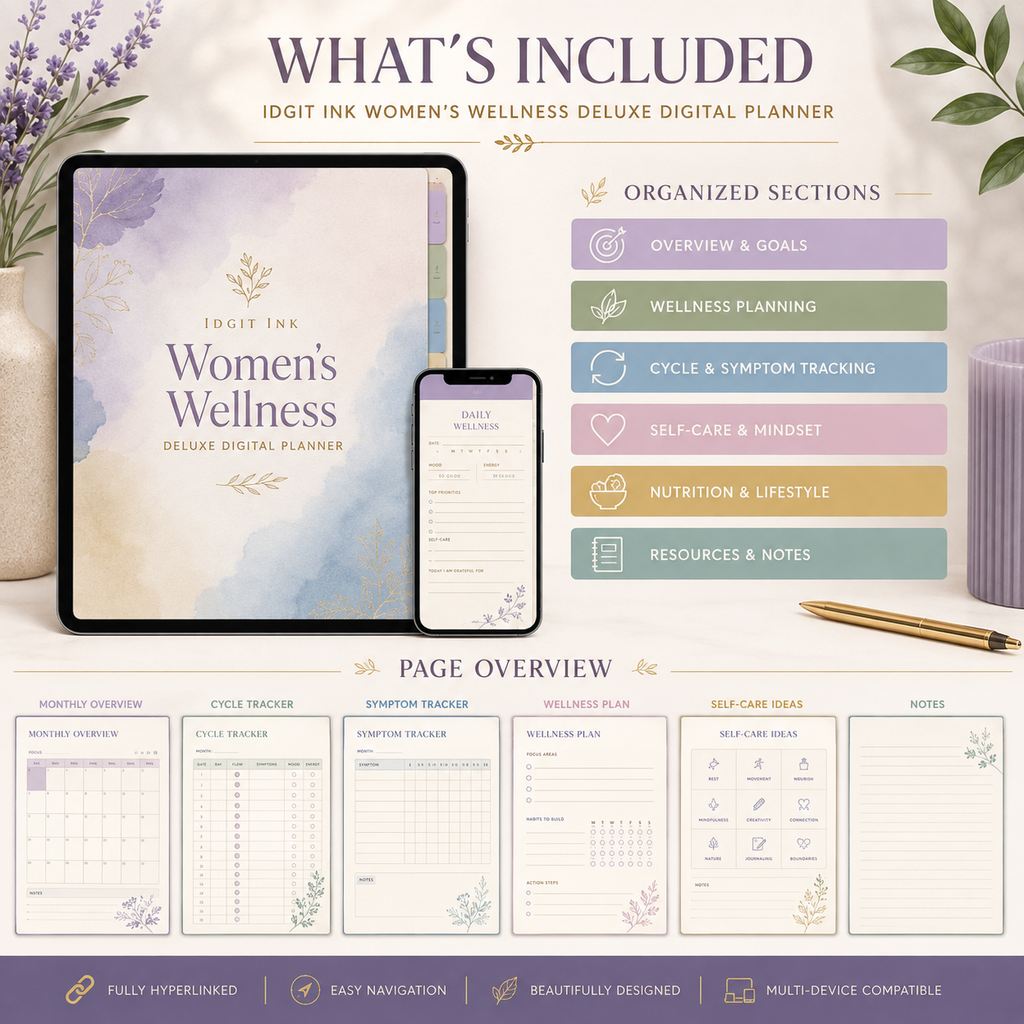 Women’s Wellness Deluxe Digital Planner listing image 3 of 10