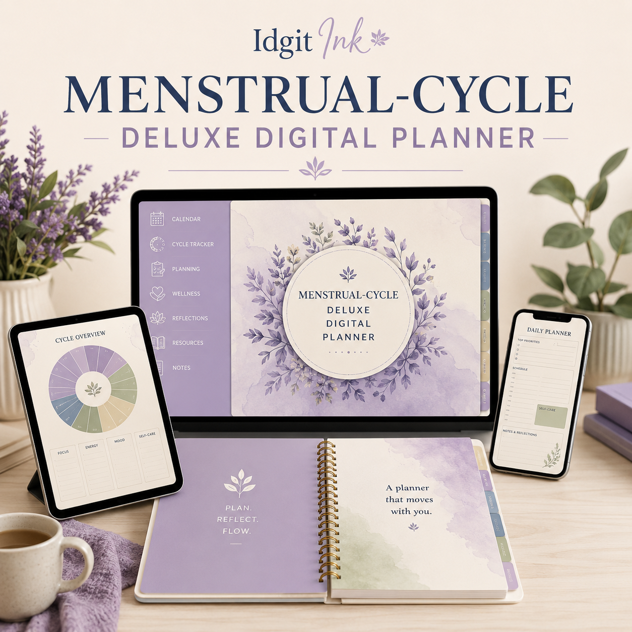 Menstrual-Cycle Deluxe Digital Tracking Planner listing image 2 of 10