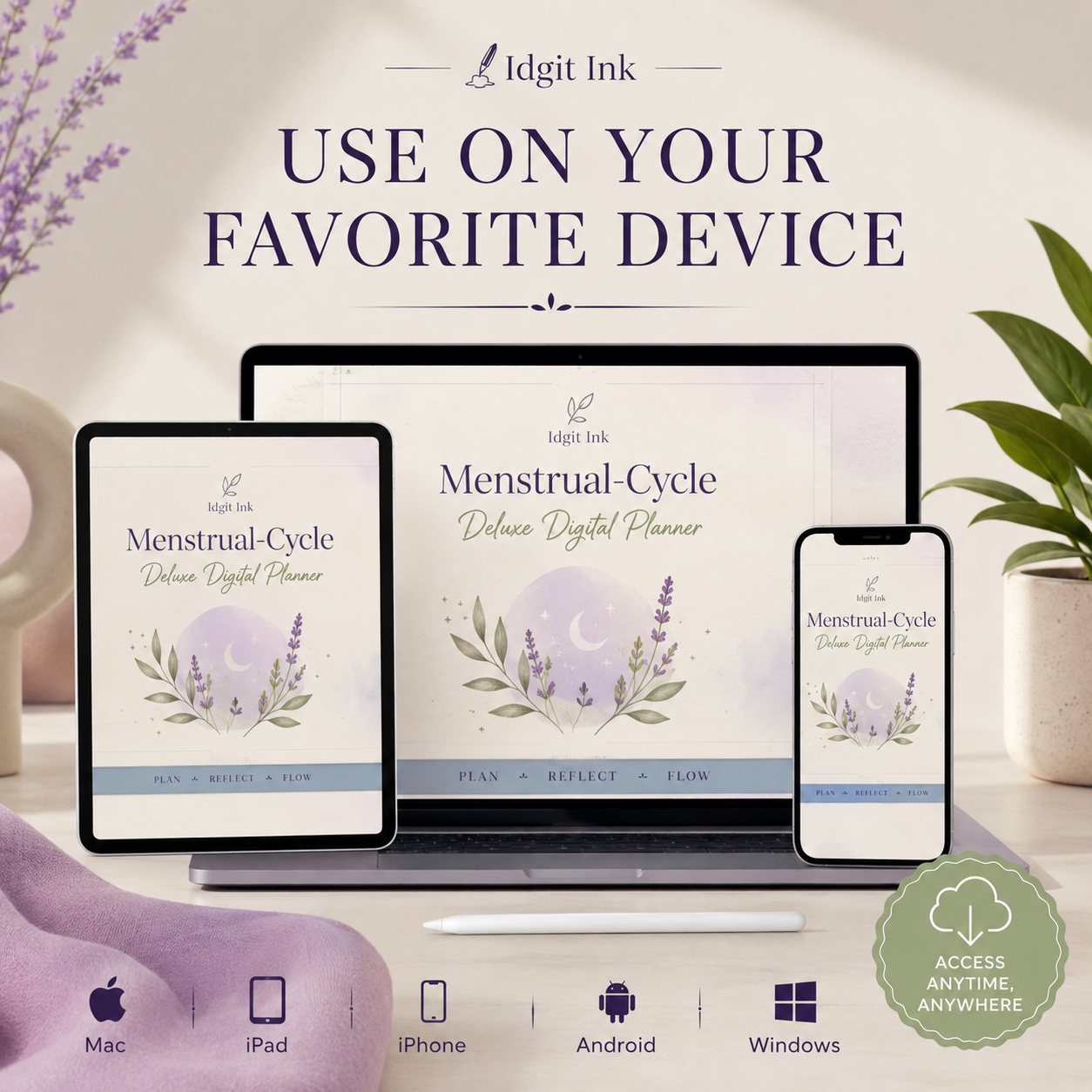 Menstrual-Cycle Deluxe Digital Tracking Planner listing image 3 of 10