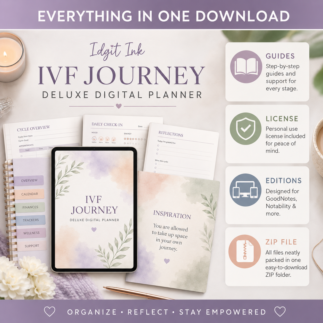 IVF Journey Deluxe Digital Planner and Support Organizer listing image 9 of 10
