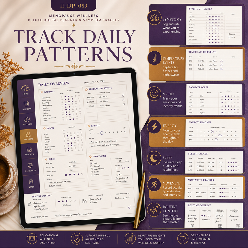 Menopause Wellness Deluxe Digital Planner and Symptom Tracker listing image 6 of 10