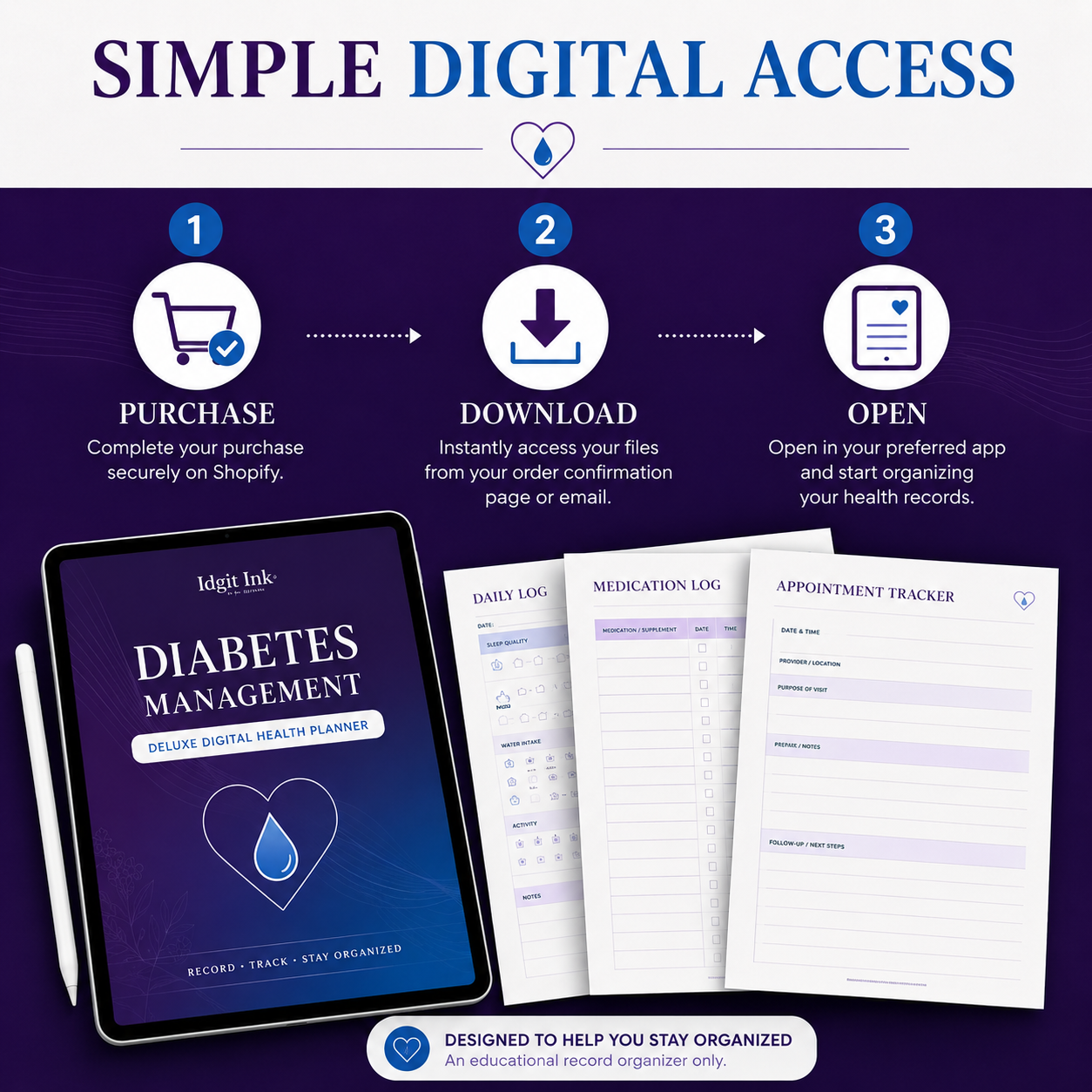 Diabetes Management Deluxe Digital Health Planner listing image 2 of 10