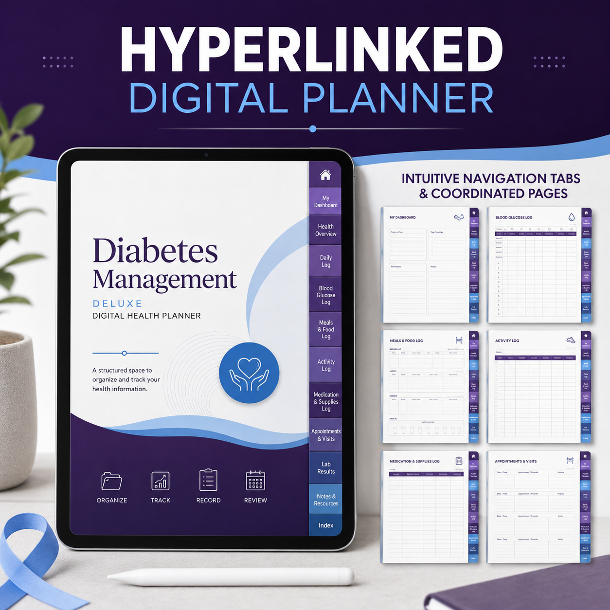 Diabetes Management Deluxe Digital Health Planner listing image 3 of 10