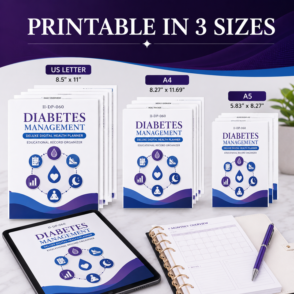 Diabetes Management Deluxe Digital Health Planner listing image 4 of 10