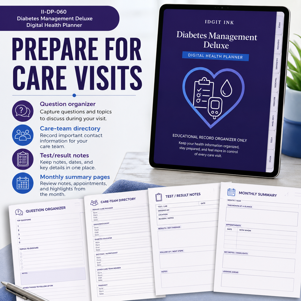 Diabetes Management Deluxe Digital Health Planner listing image 7 of 10