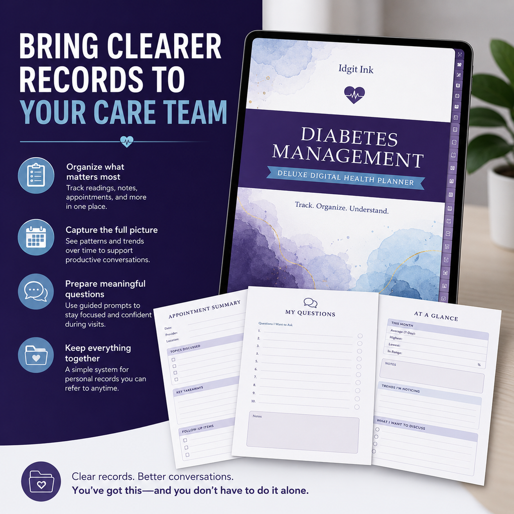 Diabetes Management Deluxe Digital Health Planner listing image 9 of 10