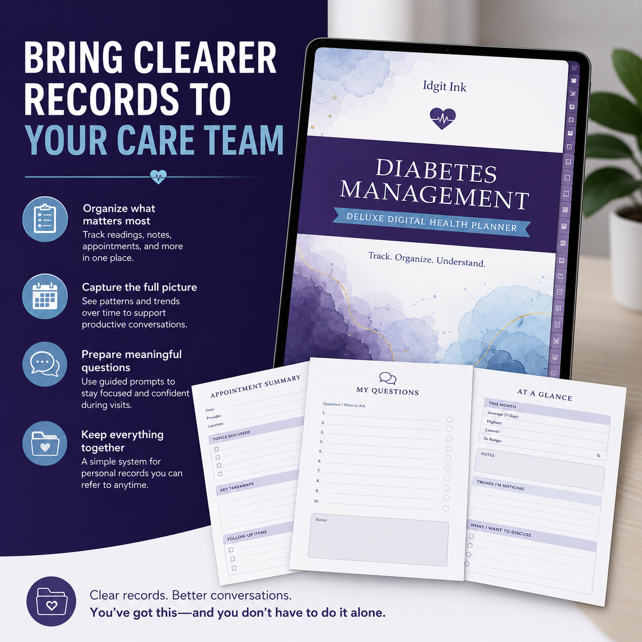 Diabetes Management Deluxe Digital Health Planner listing image 9 of 10