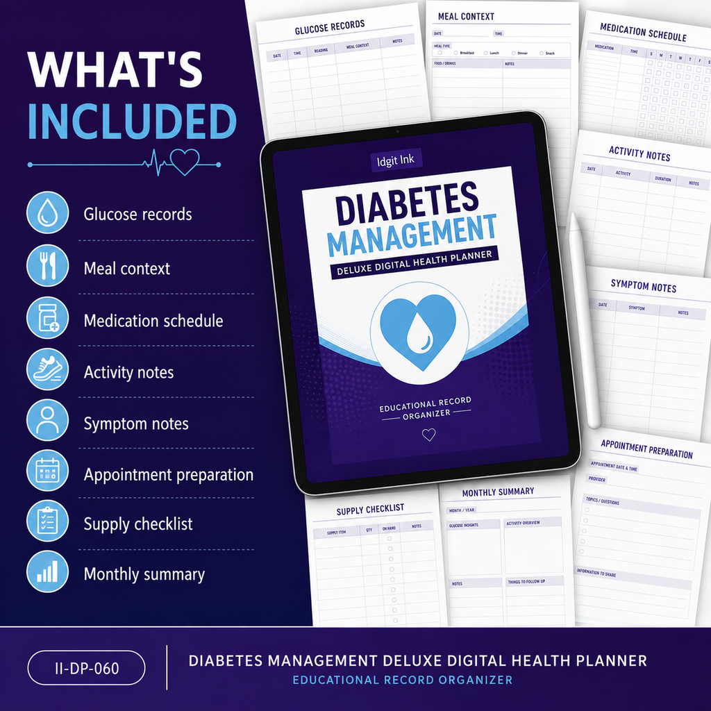 Diabetes Management Deluxe Digital Health Planner listing image 10 of 10