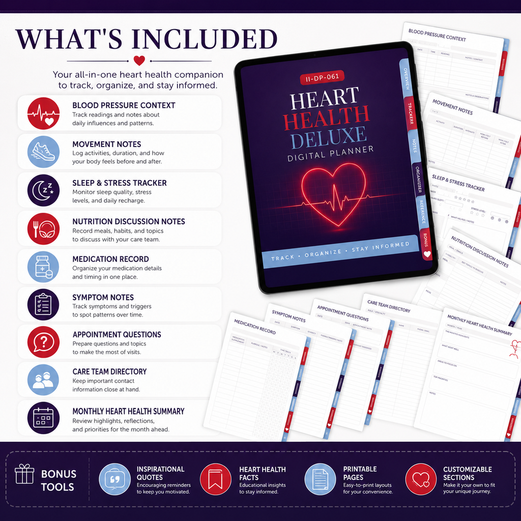 Heart-Health Deluxe Digital Planner and Care Organizer listing image 2 of 10