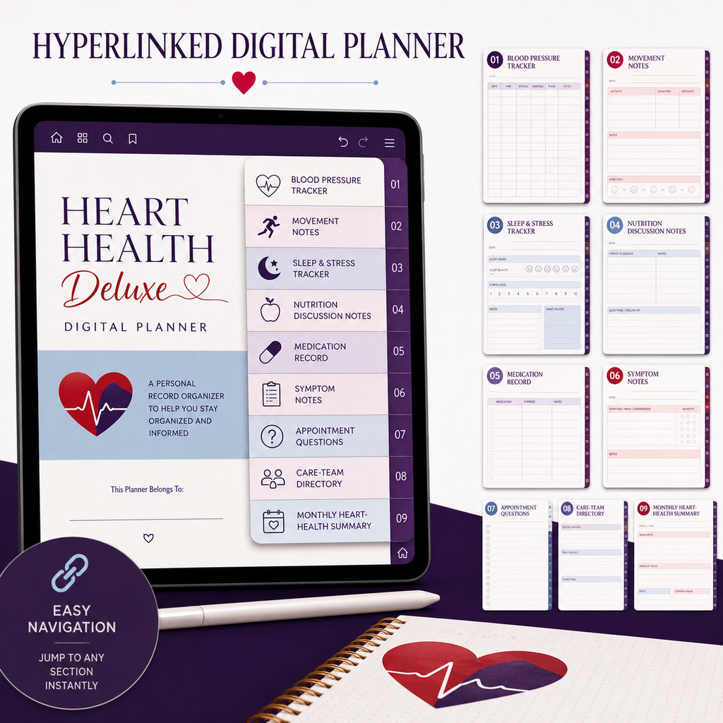Heart-Health Deluxe Digital Planner and Care Organizer listing image 5 of 10