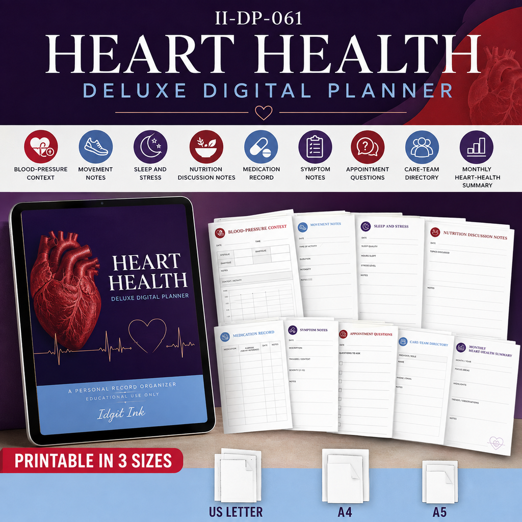 Heart-Health Deluxe Digital Planner and Care Organizer listing image 6 of 10