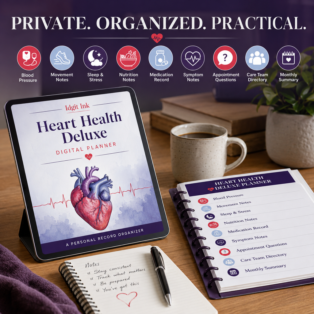 Heart-Health Deluxe Digital Planner and Care Organizer listing image 8 of 10