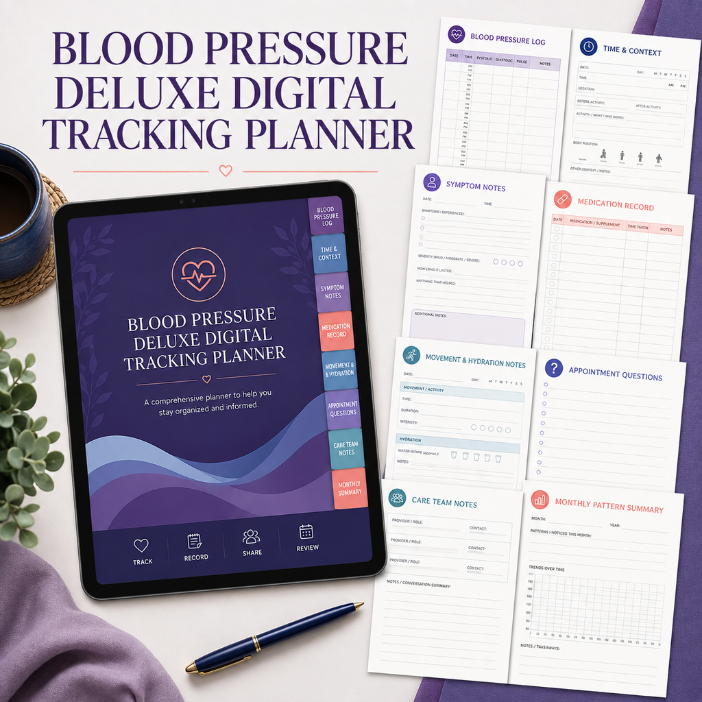 Blood-Pressure Tracking Deluxe Digital Planner listing image 1 of 10