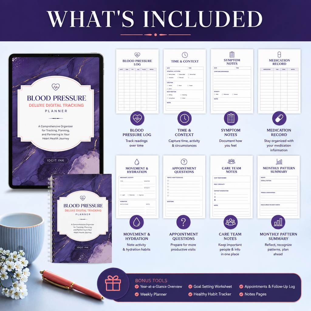 Blood-Pressure Tracking Deluxe Digital Planner listing image 2 of 10