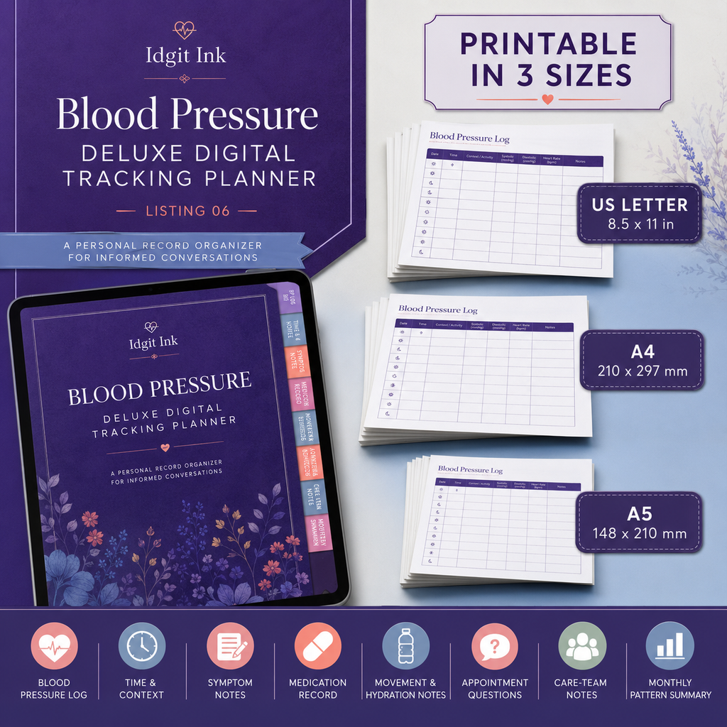 Blood-Pressure Tracking Deluxe Digital Planner listing image 3 of 10
