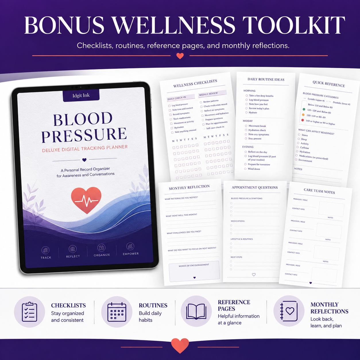 Blood-Pressure Tracking Deluxe Digital Planner listing image 6 of 10