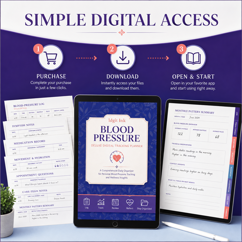 Blood-Pressure Tracking Deluxe Digital Planner listing image 7 of 10